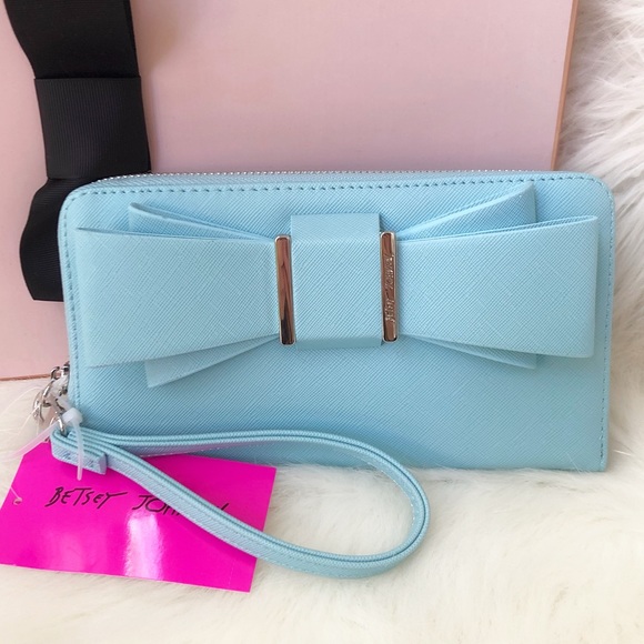 Betsey Johnson Handbags - Betsey Johnson NWT Blue Bow Wallet With Wristlet